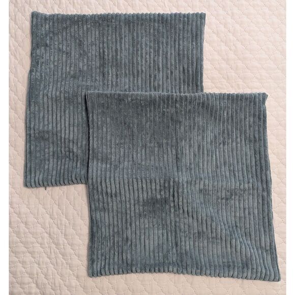 💙 MIULEE Dusty Blue Corduroy Pillow Covers – Set of 2 – 18x18" - Picture 5 of 7
